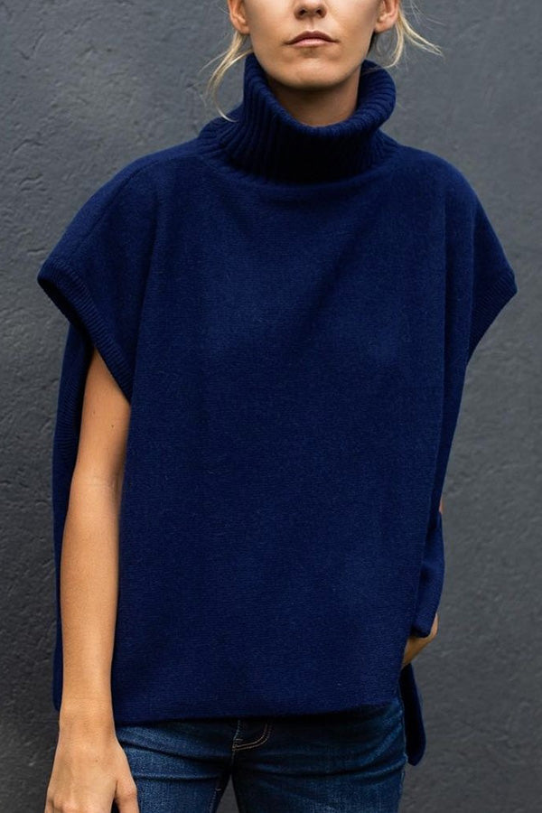Turtleneck Sleeveless Top Fashion Casual Sweater
