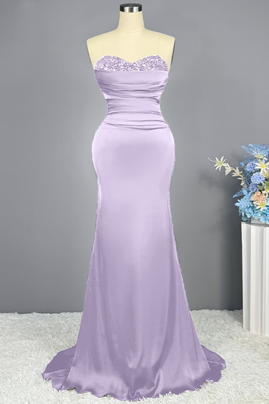 Sleeveless Mermaid Long Prom Gown with Sequined Sweetheart - View 7 | VelvetHem