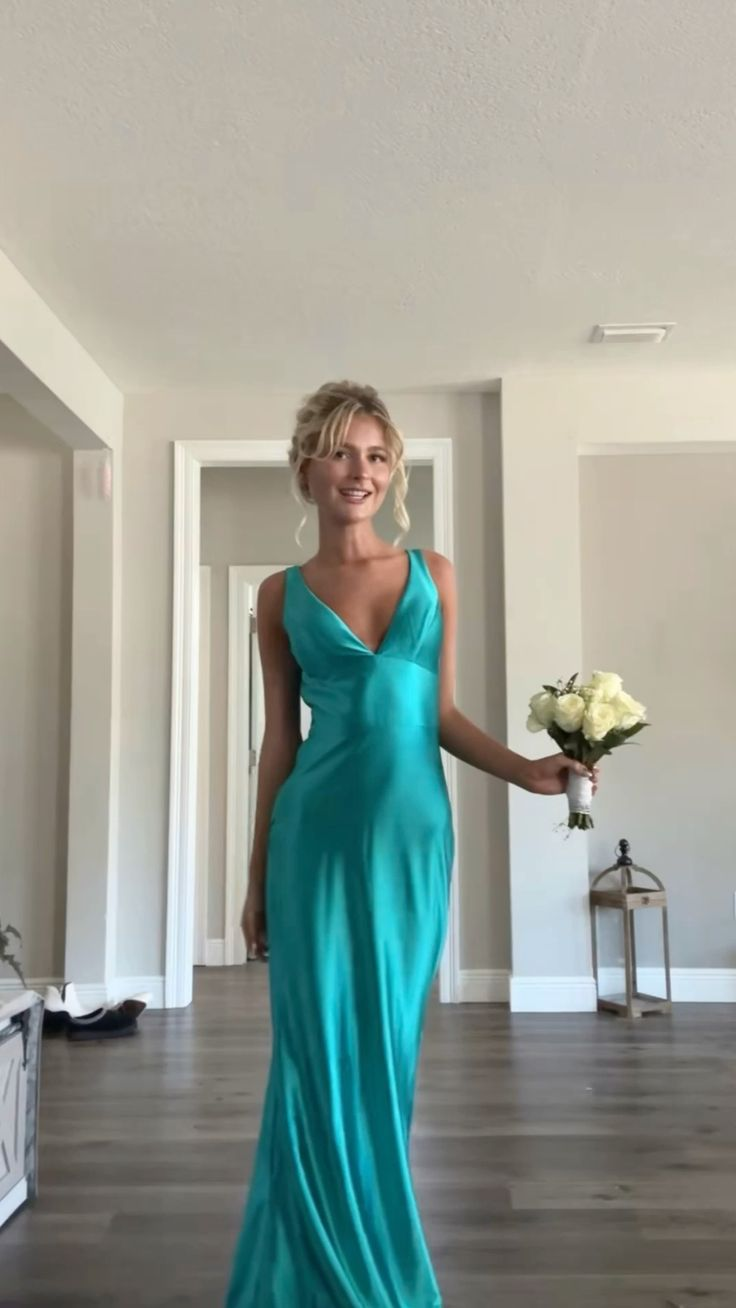 Sexy V Neck Mermaid Prom Dress Long Evening Dress
