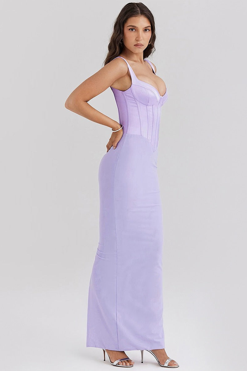 Spaghetti Strap Slit Party Dress - View 2 | VelvetHem