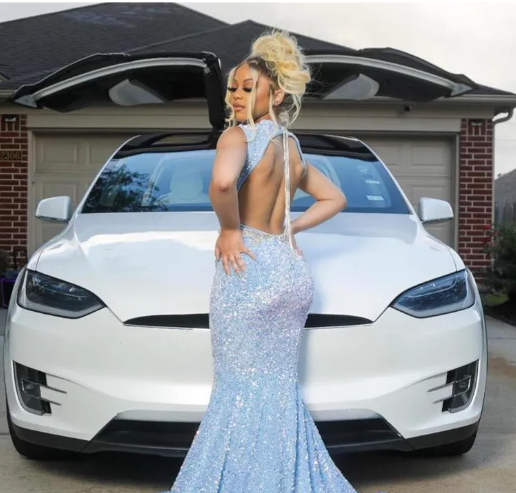Blue Sparkly Evening Dress Long Mermaid Prom Dress Y1647 - View 3 | VelvetHem
