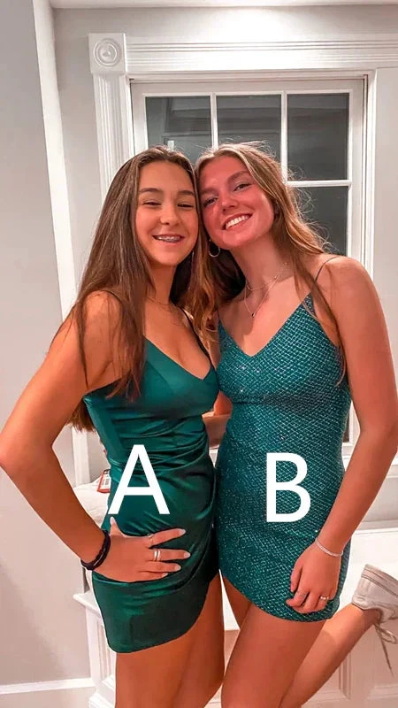 Green Spaghetti Straps Short Homecoming Dress Green Graduation Dress For Teens Y2099 by simplepromdress