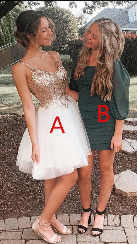 Cute A-line White Tulle Homecoming Dress 8th Grade Prom Dresses Short Y708 by simplepromdress