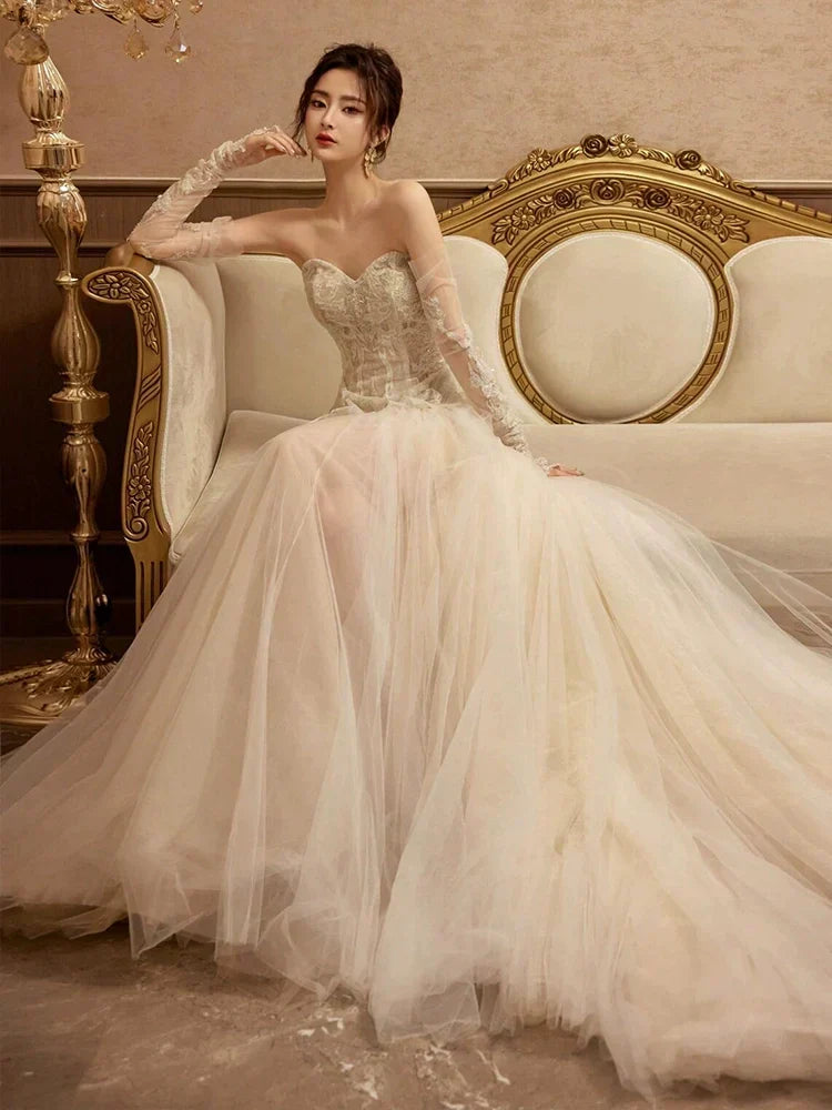 Sexy Mermaid Long Wedding Dress Evening Party Dresses - View 2 | FashionDia