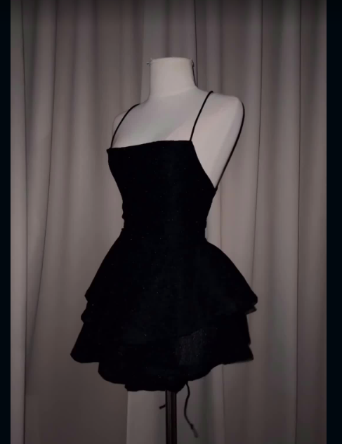 Sexy Backless Short Prom Dress Black Satin Homecoming Dress - FashionDia