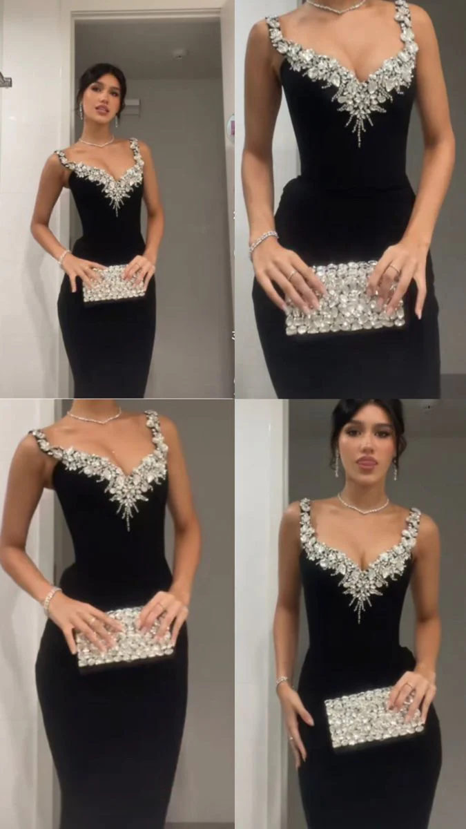 Black Mermaid Sexy Long Formal Dress Evening Party Dresses J8072