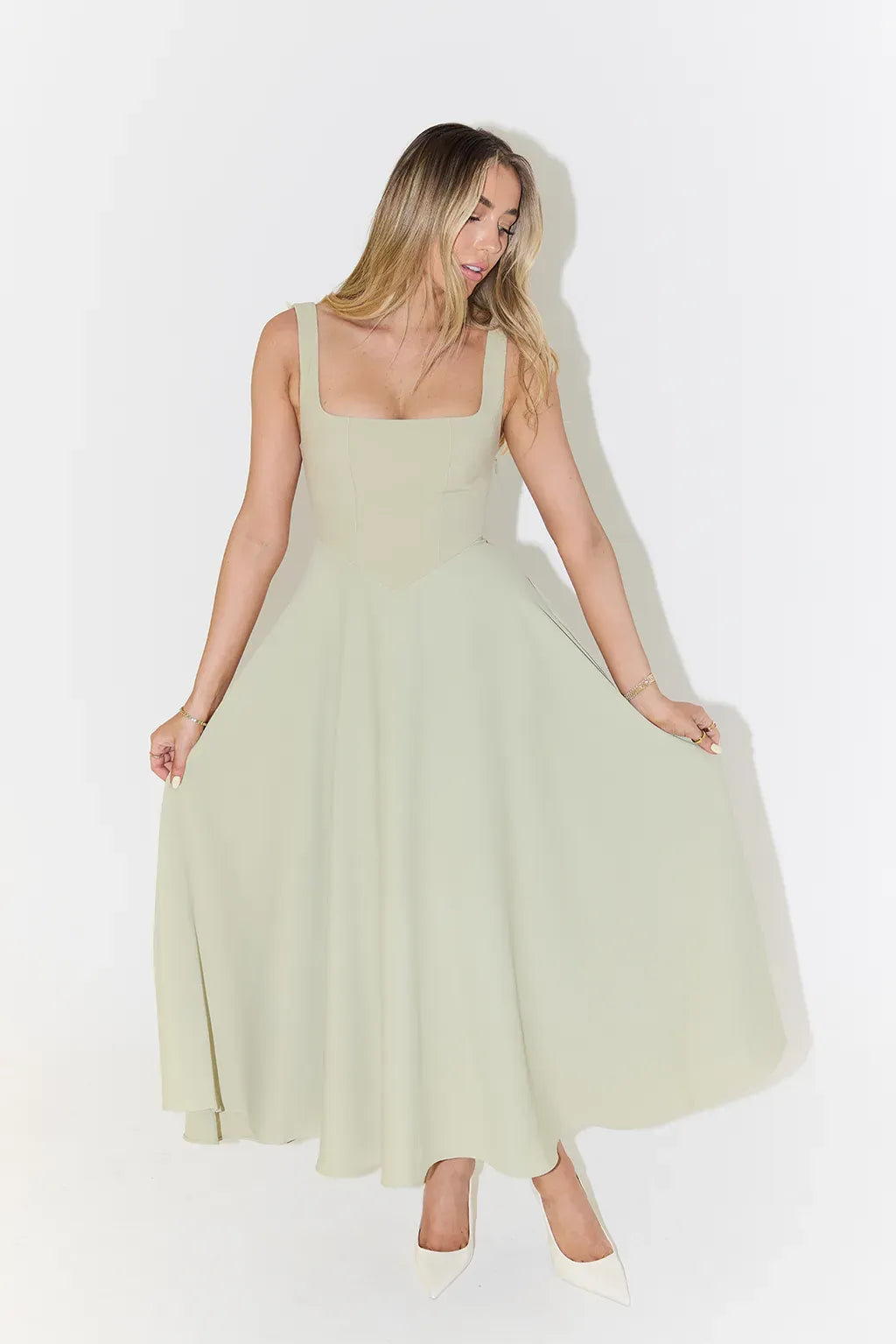 Yade High - Waisted Midi Dress
