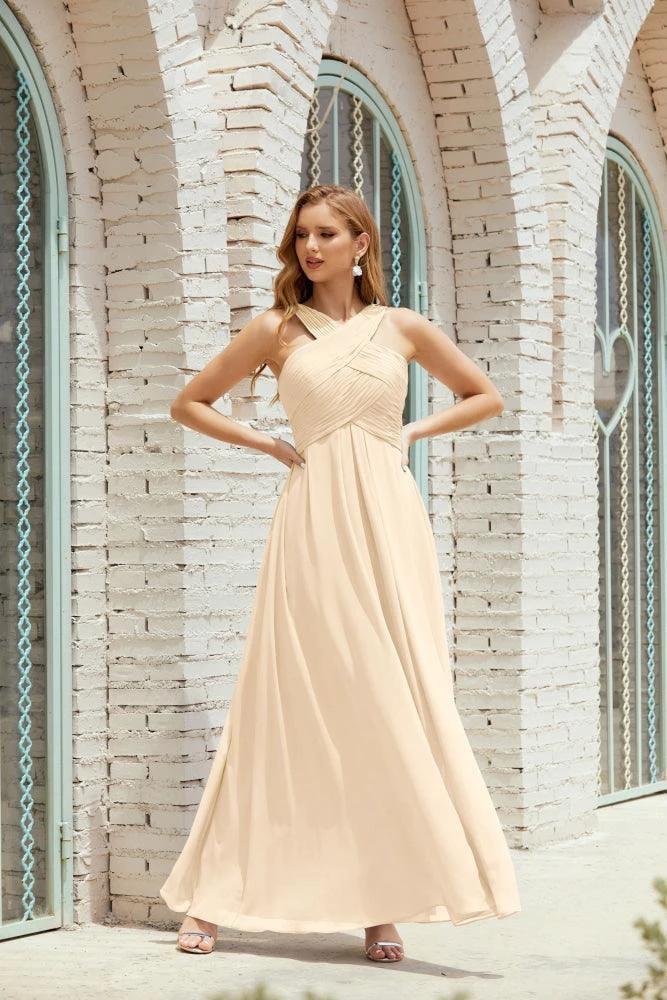 Halter Bridesmaid Dresses Formal Cocktail Prom Gown 28015 by numbersea