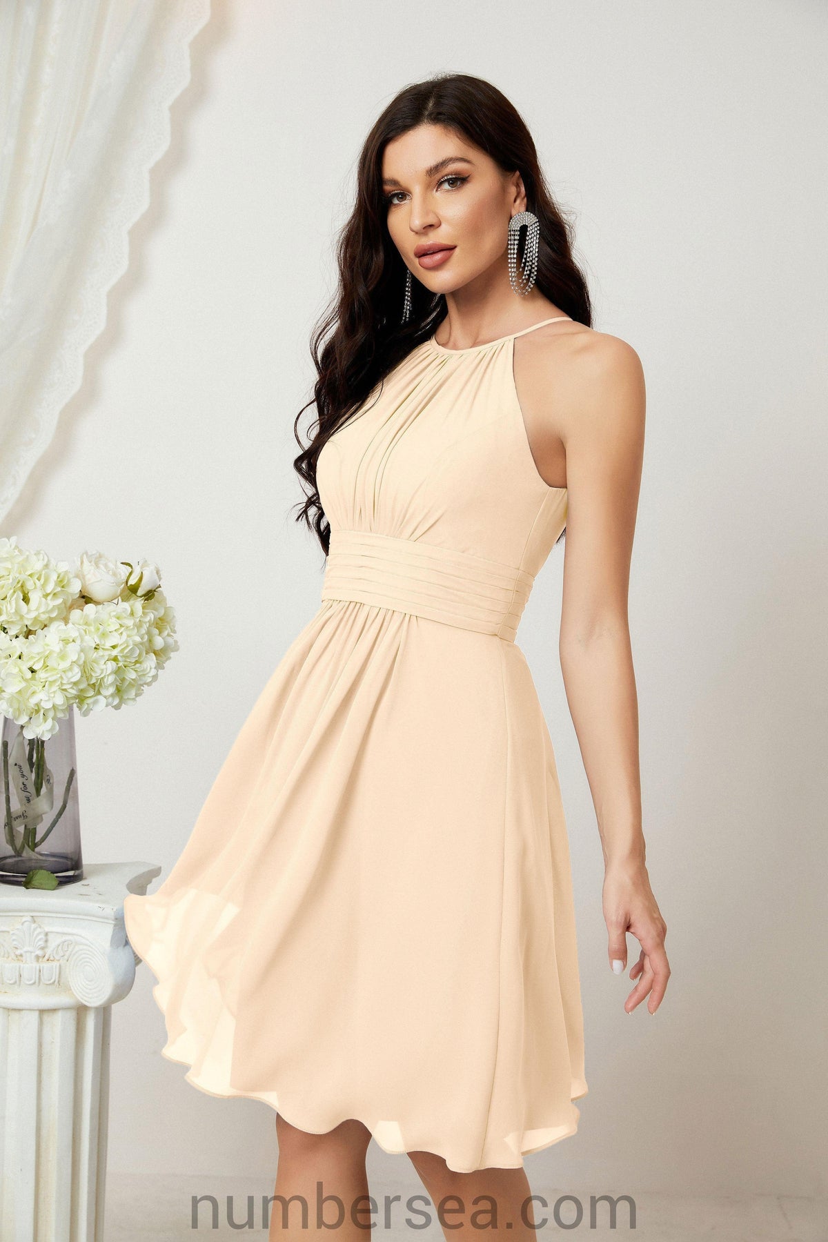 Halter Homecoming Dresses Formal Evening Party Cocktail Dress 28011 Clearance sale (ZD16954)