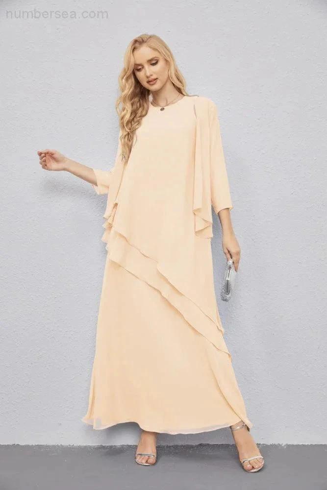 Mother of Bride Dresses with Open Front Lightweight Cardigan Formal Prom Gown  28081 (ZD16990)