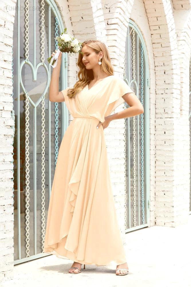 Zapdress Mother of The Bride Dresses Plus Size V-Neck Floor Length Formal Prom Dress for Wedding Guest 28020 (ZD17058)