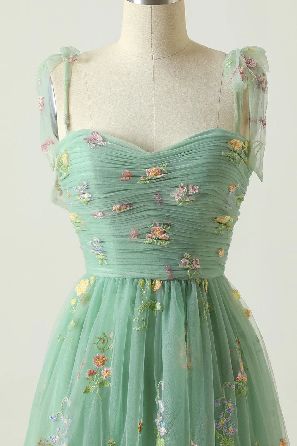 Elegant A Line Spaghetti Straps Blue Long Prom Dress with Embroidery