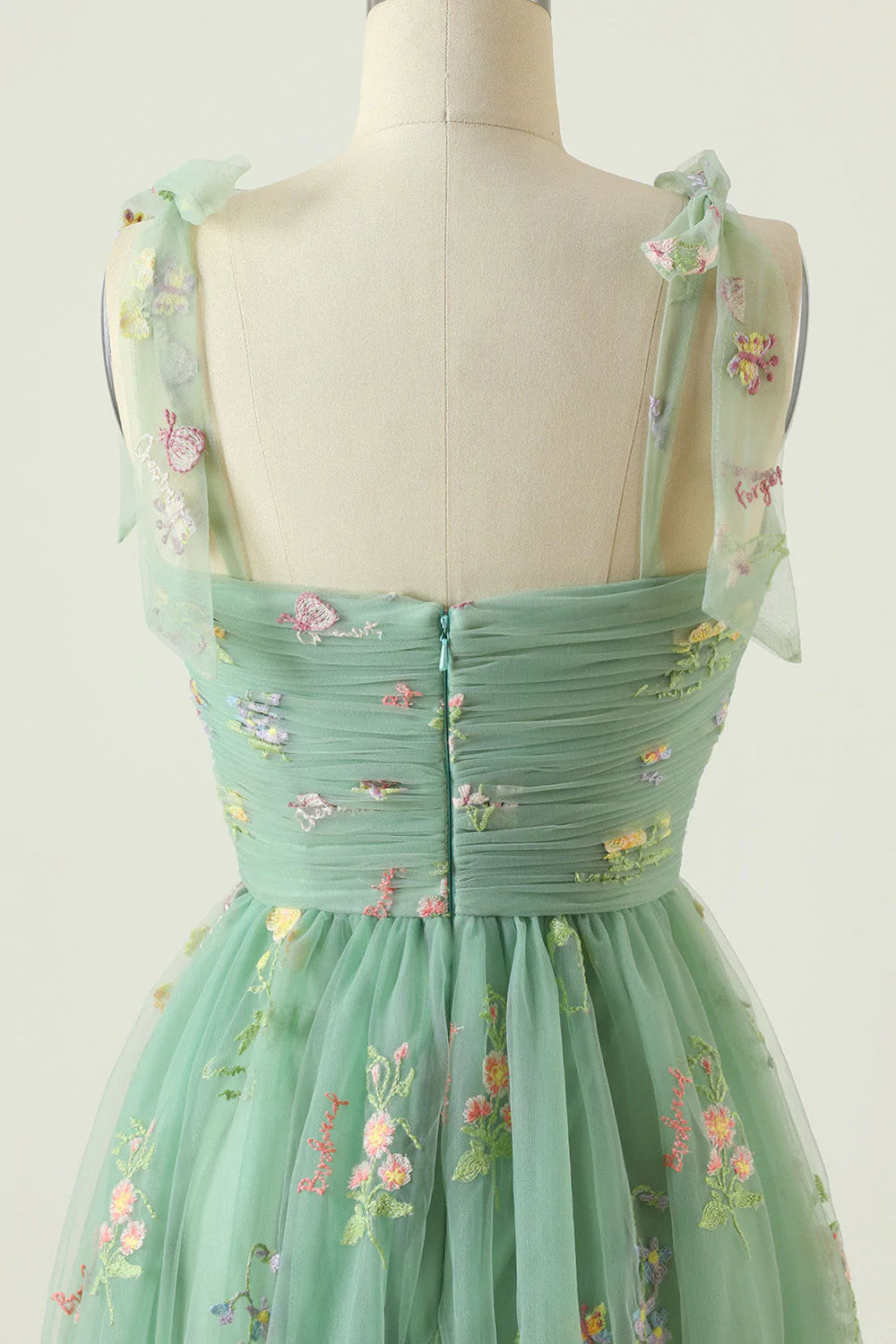 Elegant A Line Spaghetti Straps Blue Long Prom Dress with Embroidery