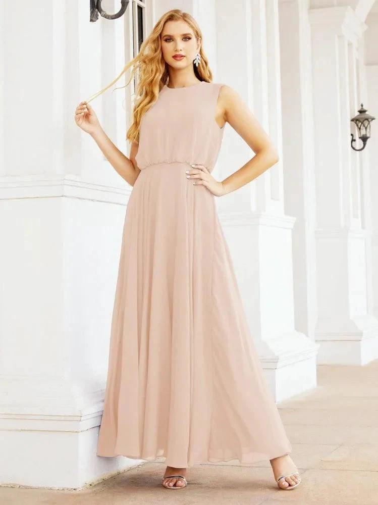 Numbersea Sleeveless Long Bridesmaid Dress A line Formal Evening Prom Gown 28025 by numbersea