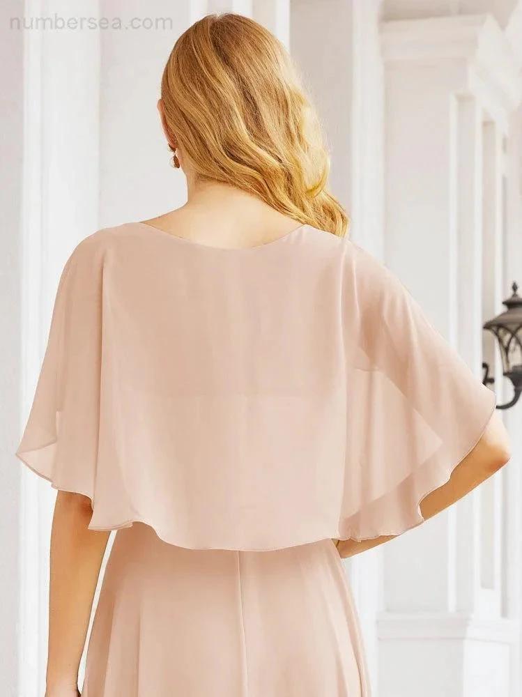 ZapDress Bridesmaid Dresses for Wedding Formal Evening Party Prom Gown with Cape 28050 (ZD17057)