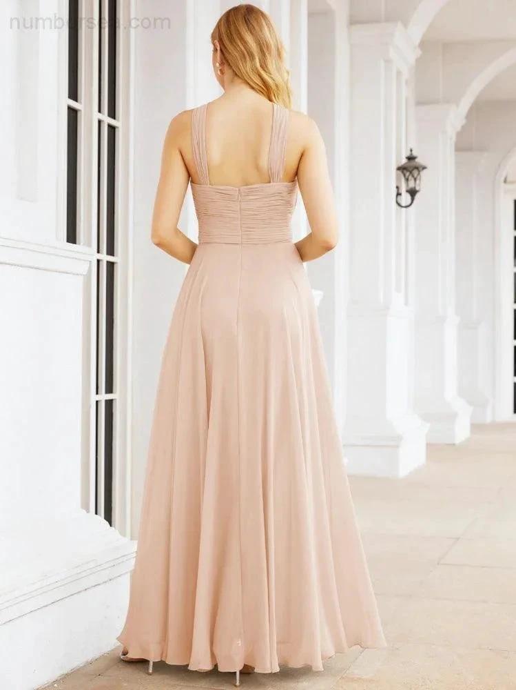 ZapDress Crisscross Halter Bridesmaid Dresses for Party Wedding Evening Prom Maxi Ball Gowns 28053 (ZD17037)