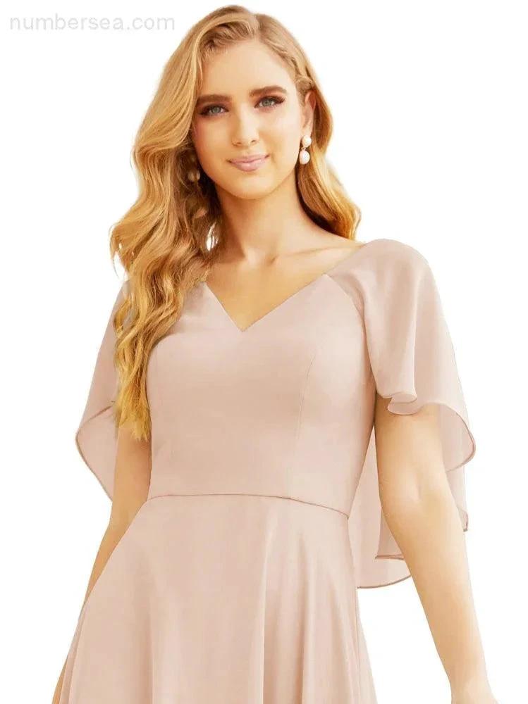 ZapDress Bridesmaid Dresses for Wedding Formal Evening Party Prom Gown with Cape 28050 (ZD17057)