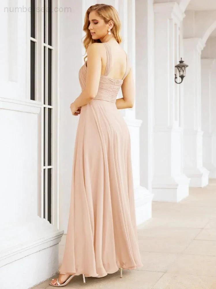 ZapDress Crisscross Halter Bridesmaid Dresses for Party Wedding Evening Prom Maxi Ball Gowns 28053 (ZD17037)