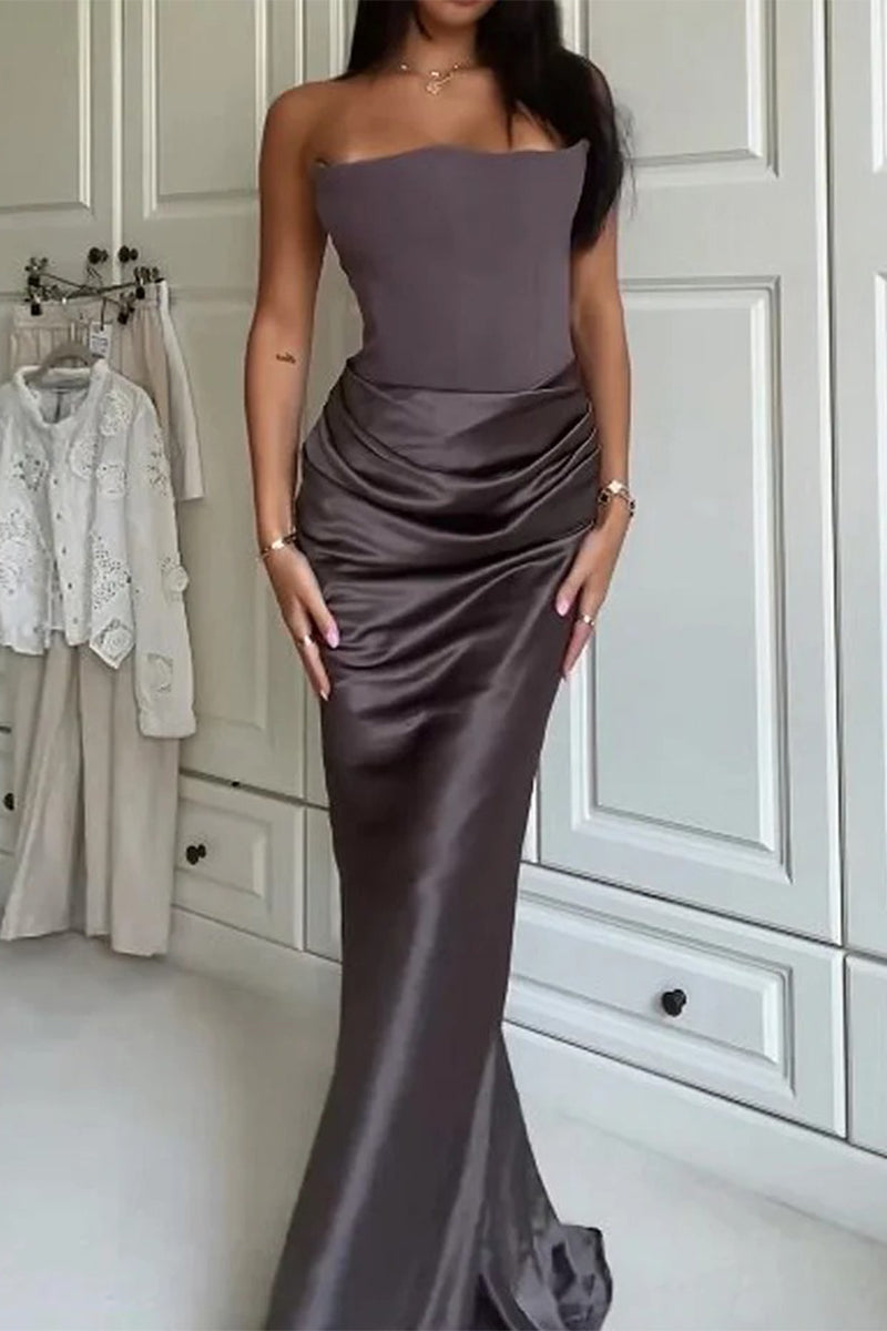 Sexy Prom Ruched Strapless Evening Dresses - View 2 | VelvetHem