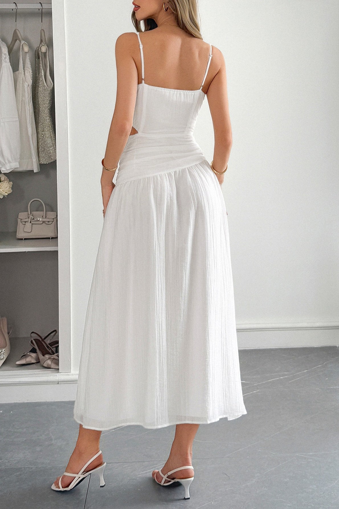 Chic Deep V Waist Work Dress - View 3 | VelvetHem