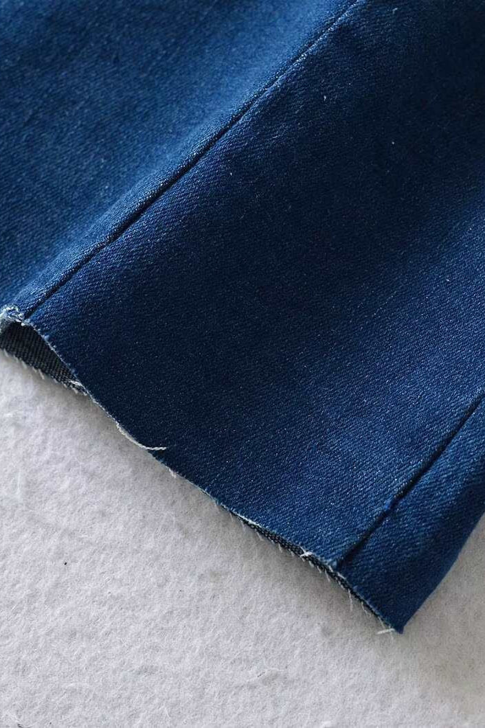 Strappy Zip Back Denim Dress - View 6 | VelvetHem
