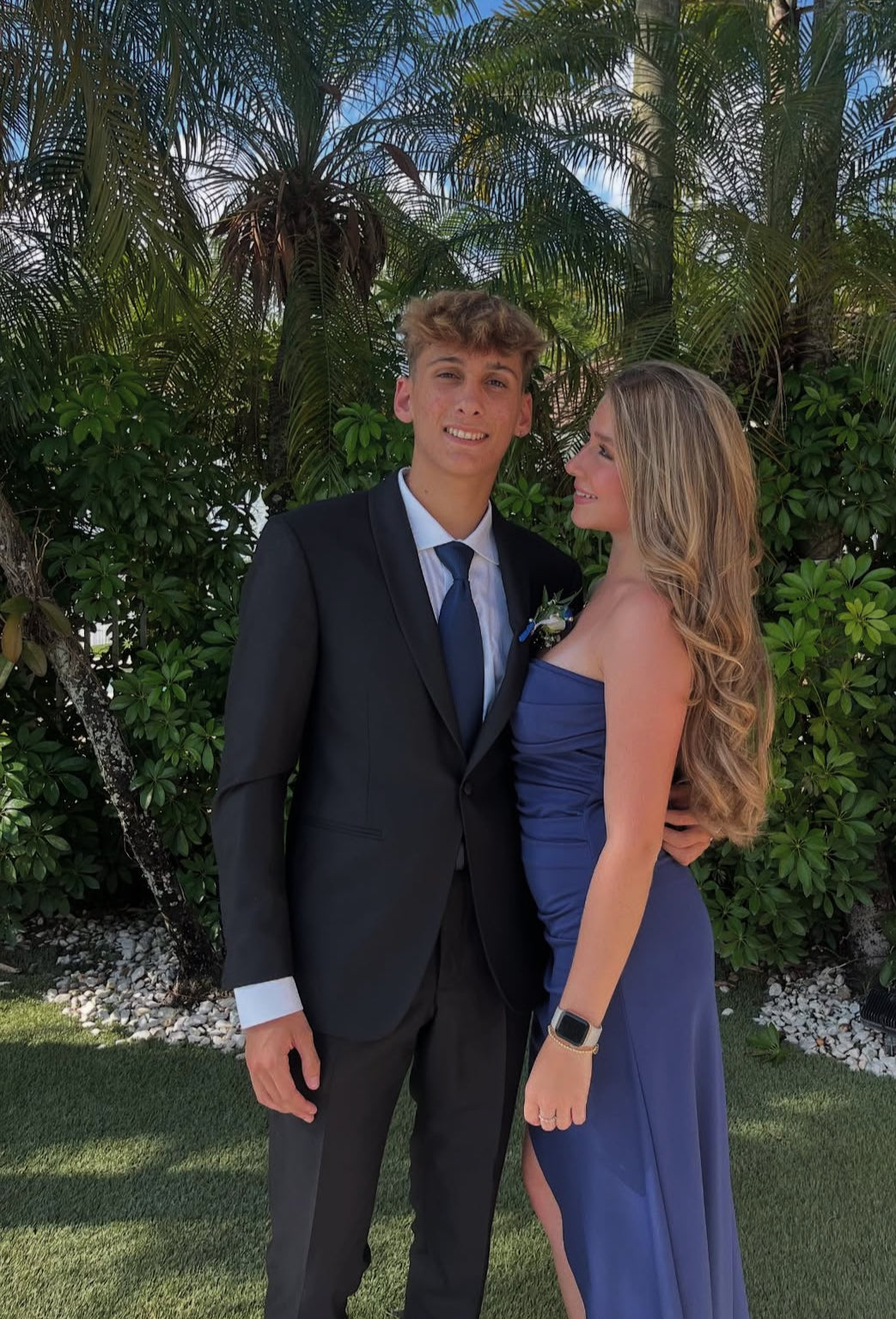 Strapless Navy Blue Long Prom Dress Satin Graduation Dress J7969