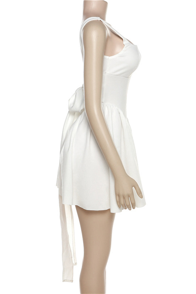 Sweet Simplicity Solid Backless With Bow Square Collar Evening Dresses - View 13 | VelvetHem