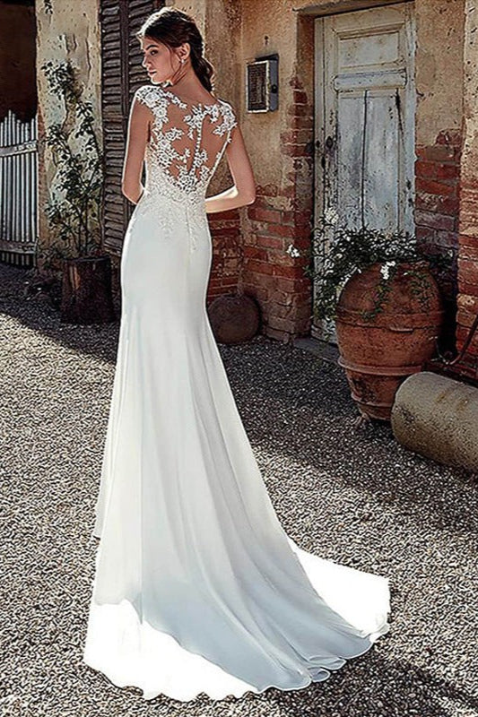 Long Sleeve Mermaid Sexy Wedding Dress - Fashionpara