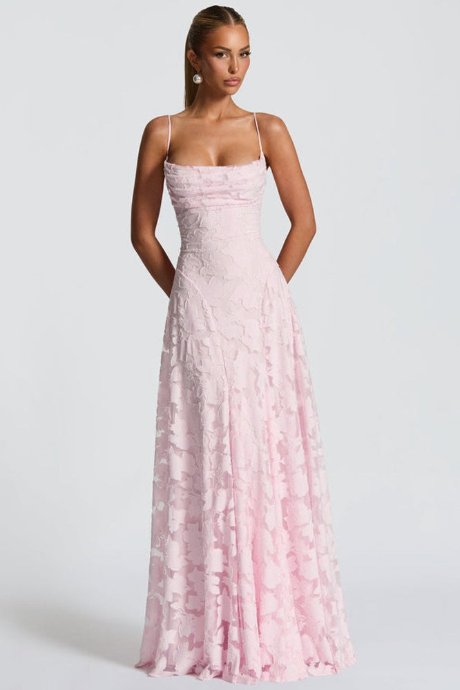 Backless Chiffon Maxi Dress