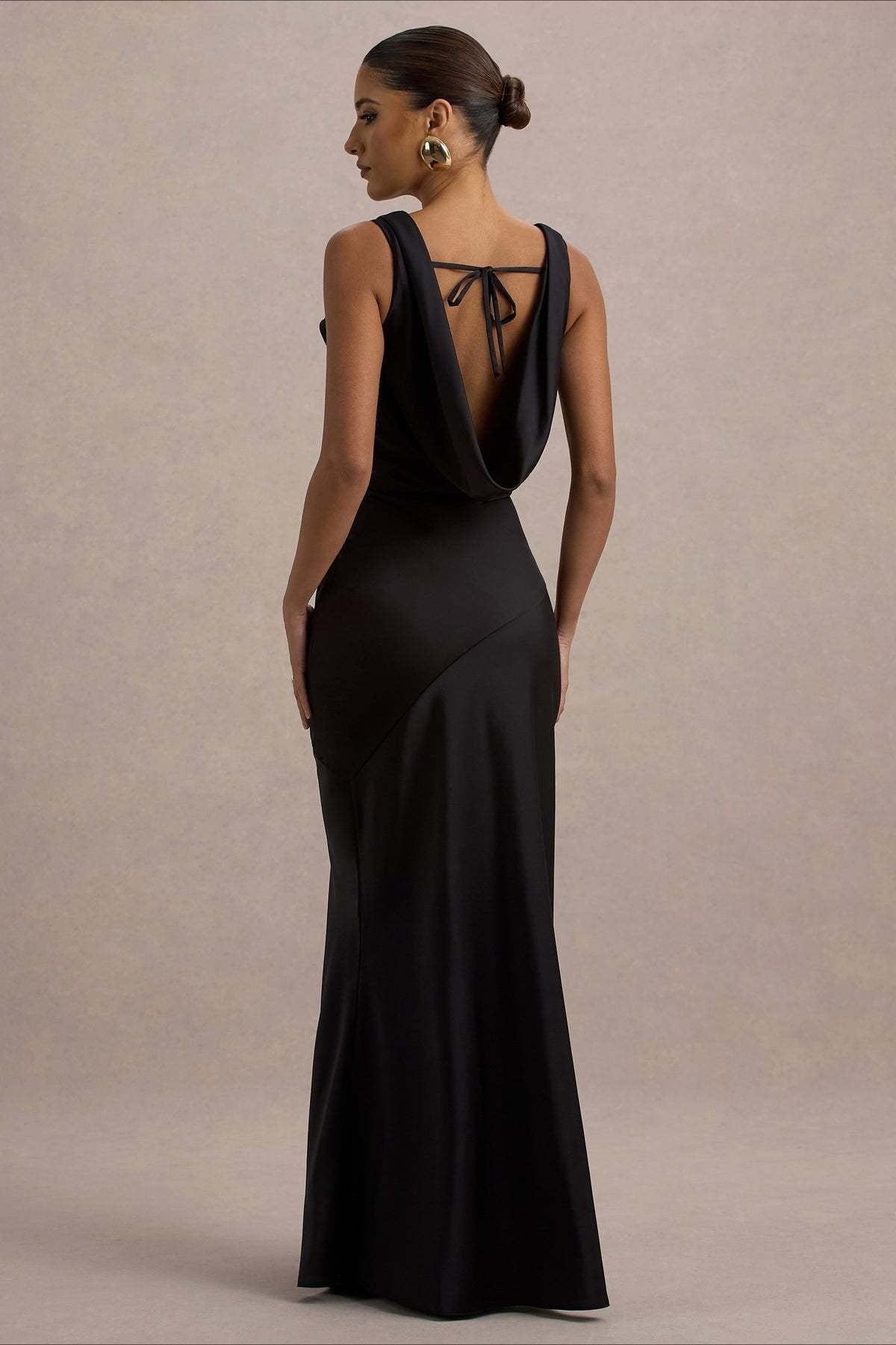 Satin Mermaid Low-Back Party Dress - View 12 | VelvetHem