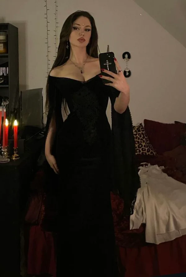 Black Off-the-Shoulder Sexy Prom Dresses Formal Evening Dress