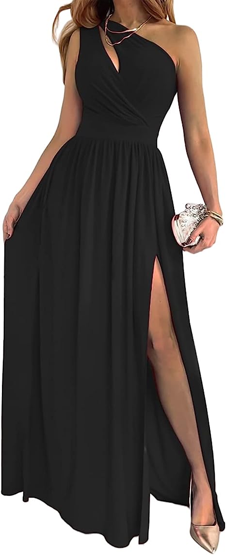 Romina Exclusive Minimalist High Split Cutout Sleeveless Dress Evening Wear Edit