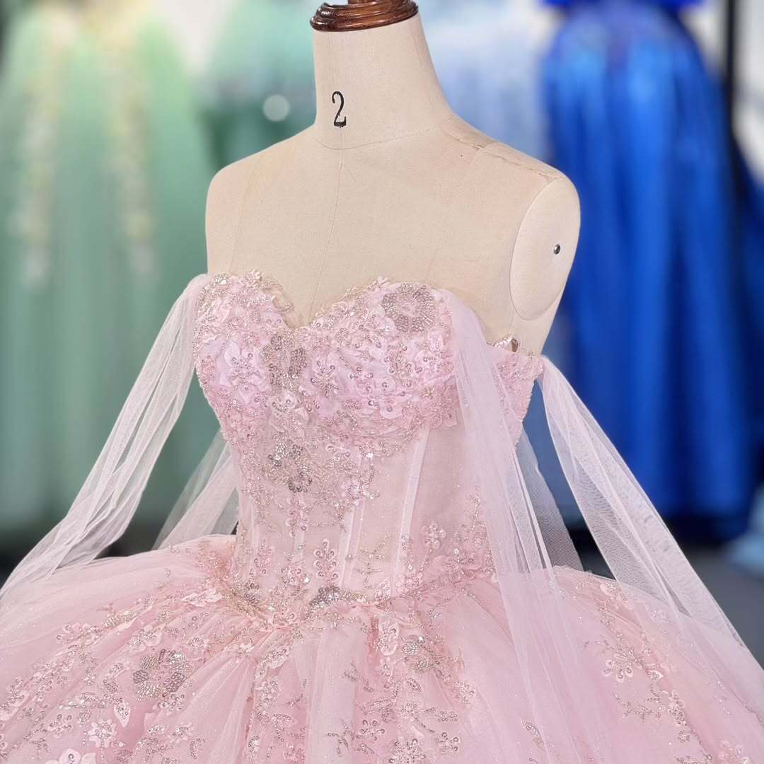 Elegant A Line Spaghetti Straps Pink Ball Gown Quinceanera Dress with Appliques Beading