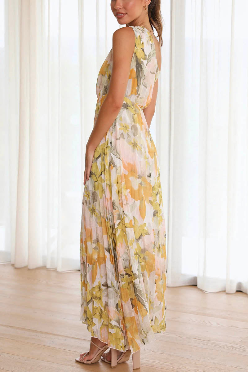 Elvia Luxe Printed Dress with Dropped Sleeves Everyday Edit