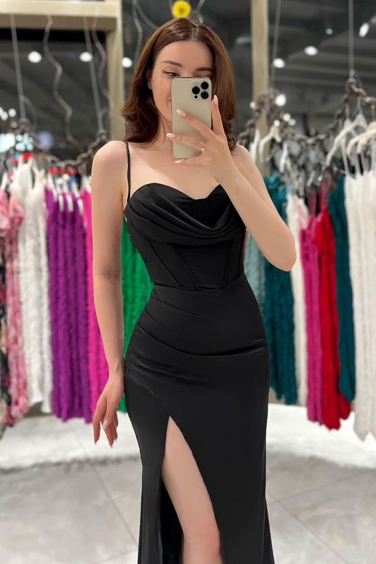Sheath/Column Sweetheart Ruched Satin Long Prom Evening Dress Y6390 - View 2 | VelvetHem