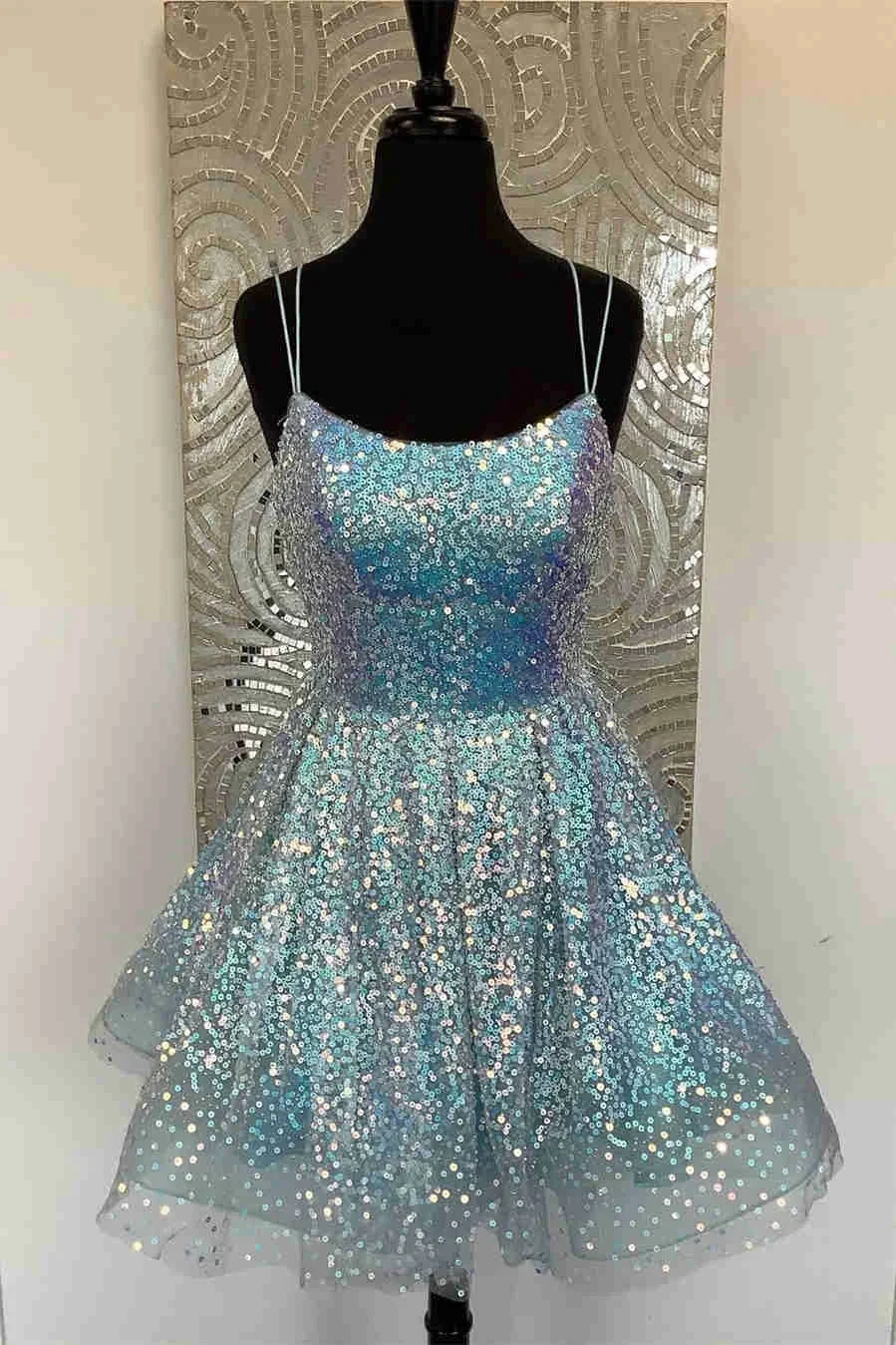Cute Hot Pink Sequins A-Line Homecoming Dress Y1641 by simplepromdress