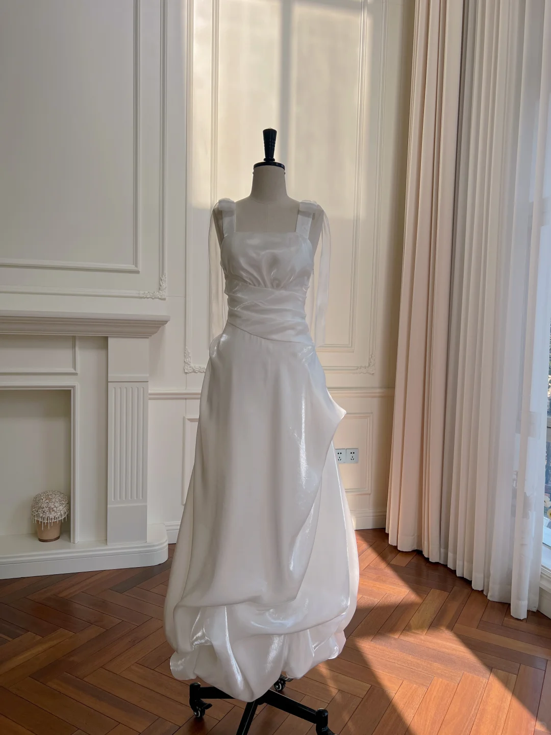 A-Line White Long Formal Party Dress Sweet Simple Bridal Dress