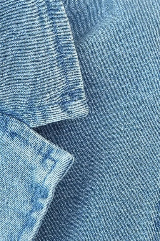 Slim Fit Button-Up Denim Dress - View 7 | VelvetHem