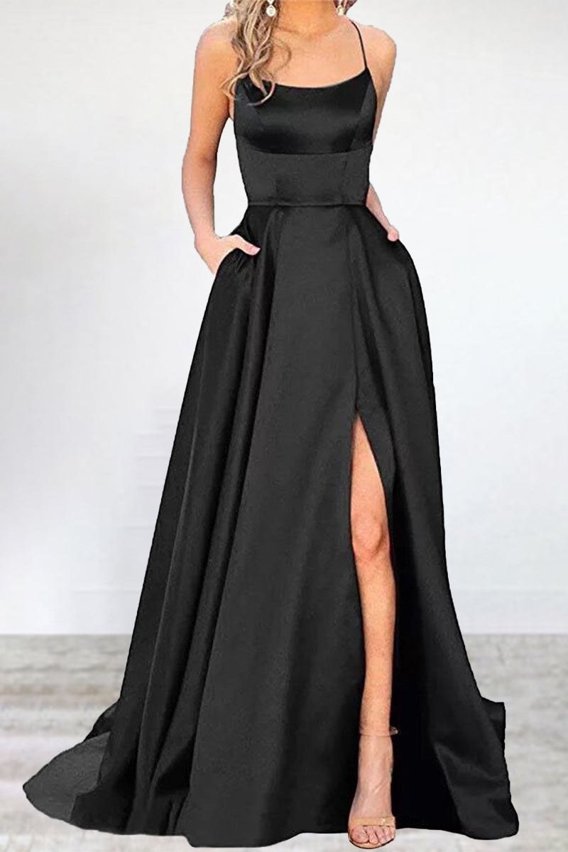 Sexy Formal Solid High Opening U Neck Evening Dress Dresses - View 11 | VelvetHem
