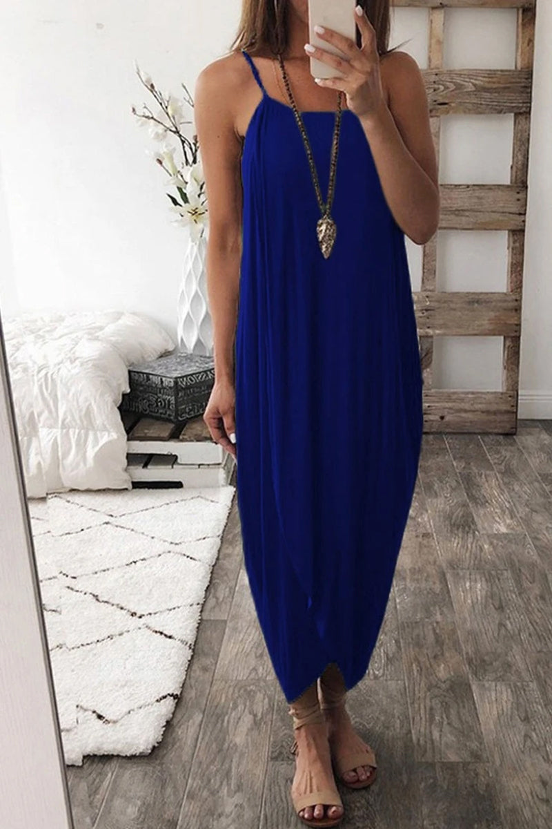 Asymmetrical Stylish Loose Sleeveless Maxi Dress (3 Colors) - Fashionpara
