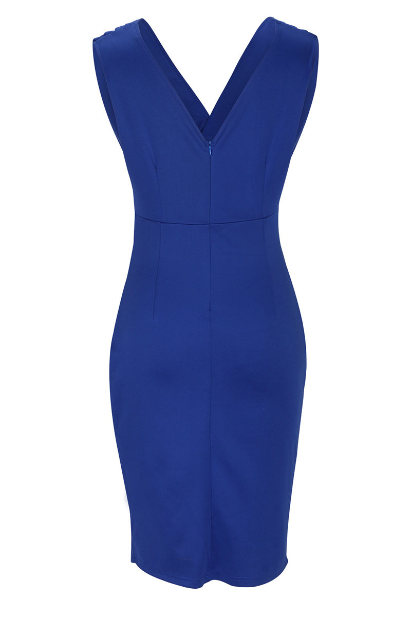 Celebrities Elegant Solid Slit Fold V Neck Evening Dress Dresses(4 Colors) - View 7 | VelvetHem