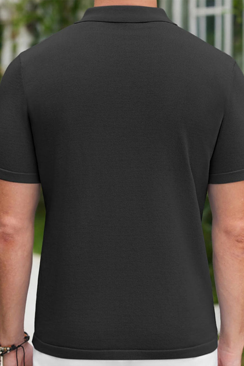 Summer Men's Business Casual Hawaiian Collar Short Sleeve POLO Cardigan - Fashionpara