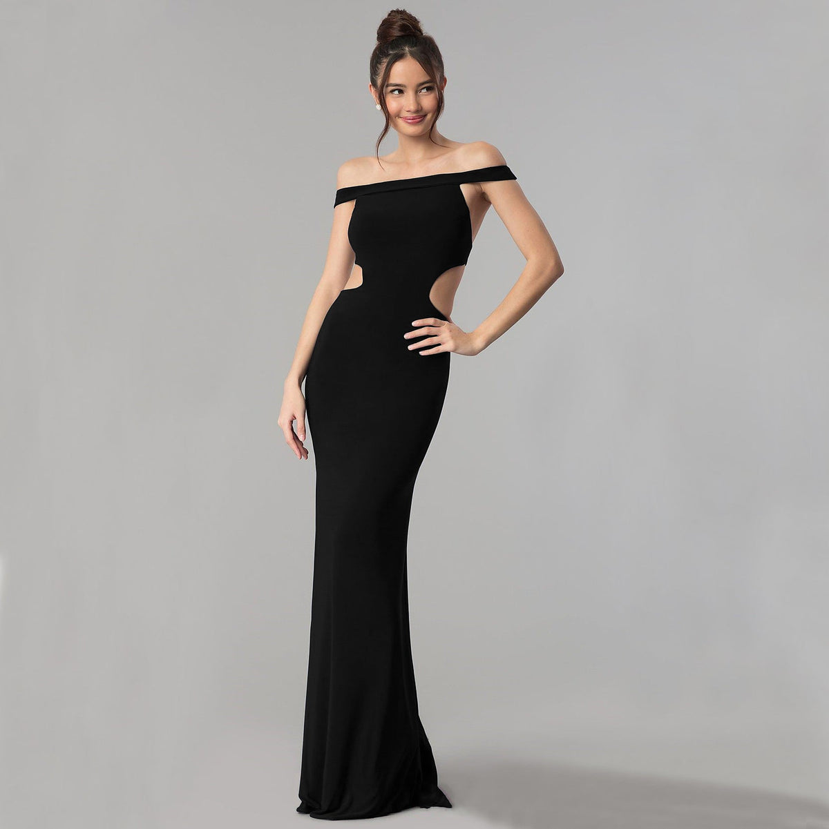 Women's Off Shoulder Maxi Evening Dress - Elegant Formal Gown - View 7 | VelvetHem
