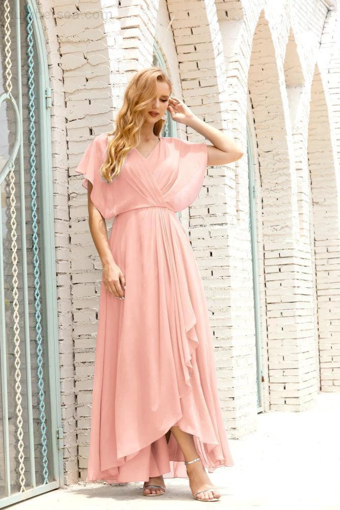 Zapdress Mother of The Bride Dresses Plus Size V-Neck Floor Length Formal Prom Dress for Wedding Guest 28020 (ZD17058)