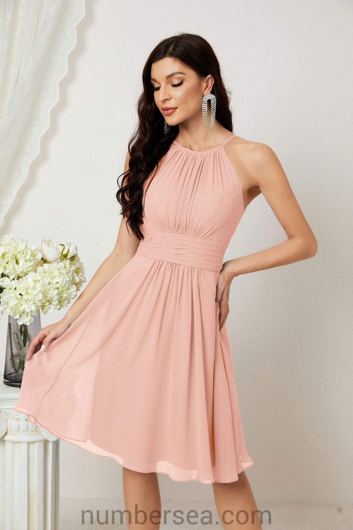 Halter Homecoming Dresses Formal Evening Party Cocktail Dress 28011 Clearance sale (ZD16954)