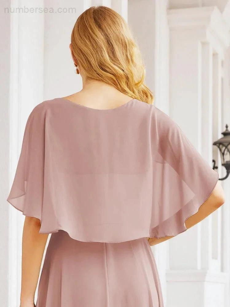 ZapDress Bridesmaid Dresses for Wedding Formal Evening Party Prom Gown with Cape 28050 (ZD17057)