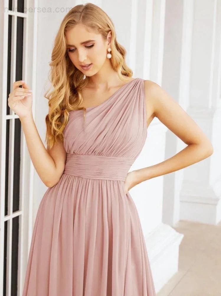ZapDress One Shoulder Bridesmaid Dresses Long Maxi Formal Evening Party Prom Gowns 28061 (ZD17044)