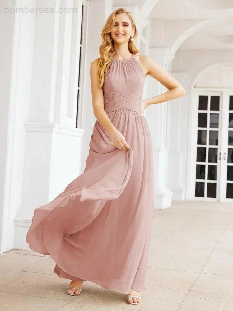 ZapDress Sleeveless Bridesmaid Dresses Long Prom Gown Zipper with Keyhole Back 28056 (ZD17040)