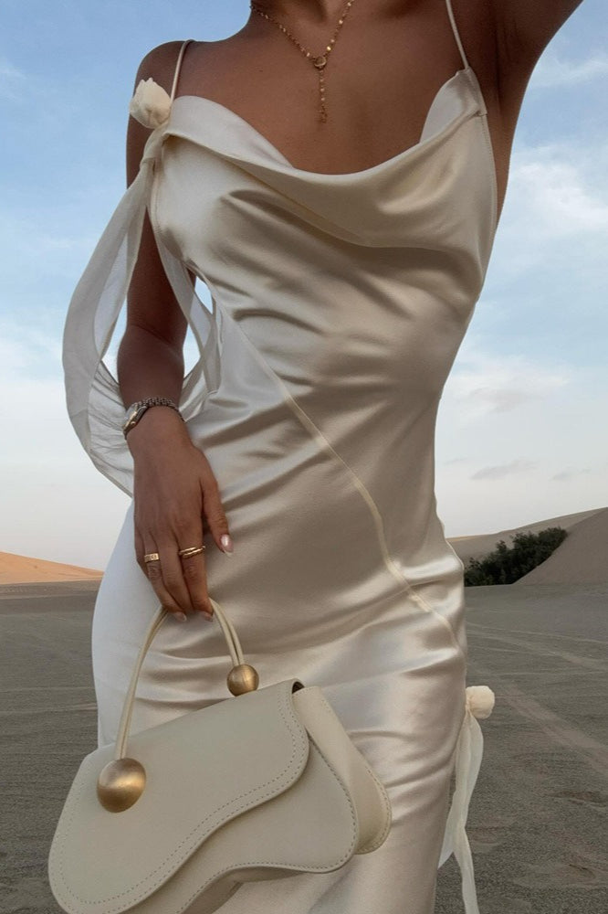 Cami Backless Maxi Silk Dress - View 6 | VelvetHem