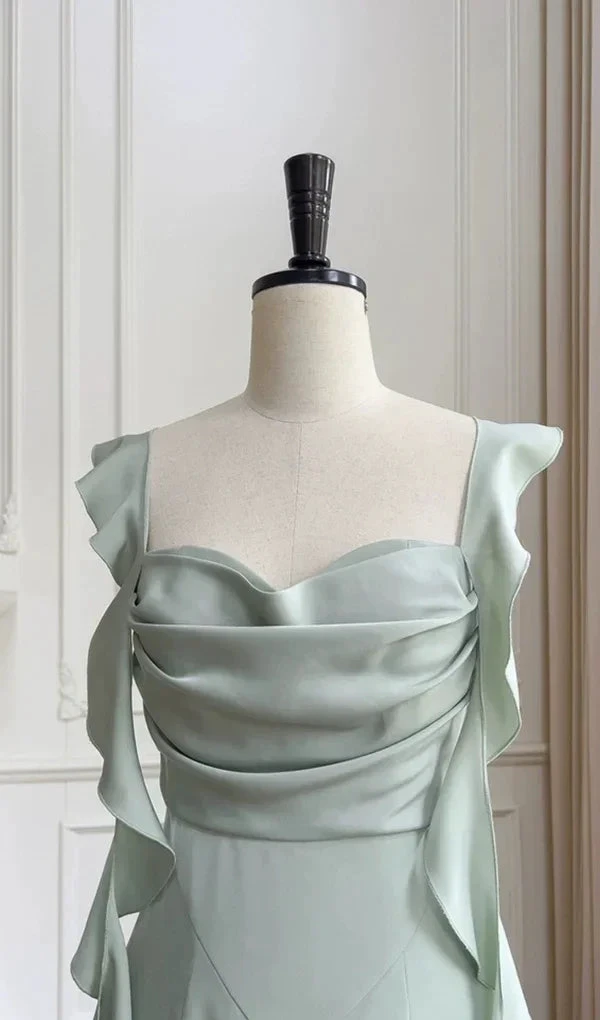 Fashion Green A Line Homecoming Dress Satin Mini Prom Dress (ZD11370)